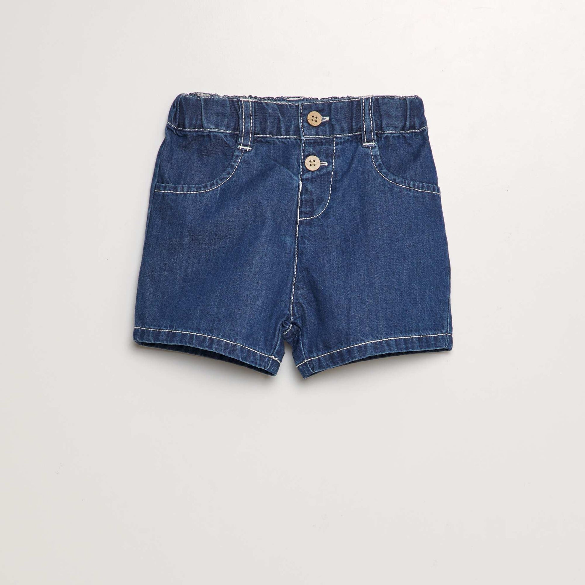 Short en coton effet jean Bleu