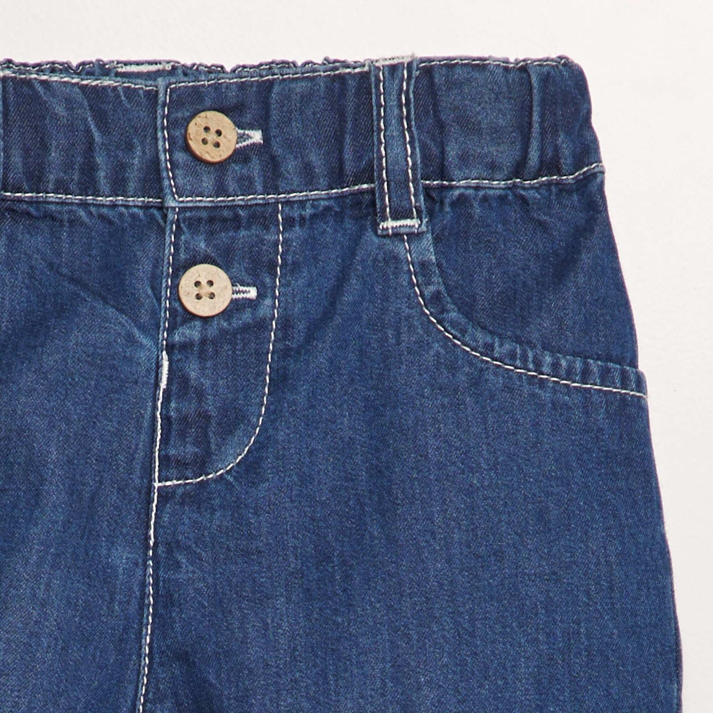 Short en coton effet jean Bleu