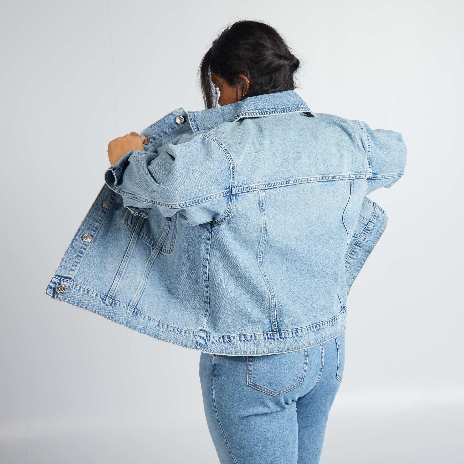 Veste en denim coupe r tro Triple stone