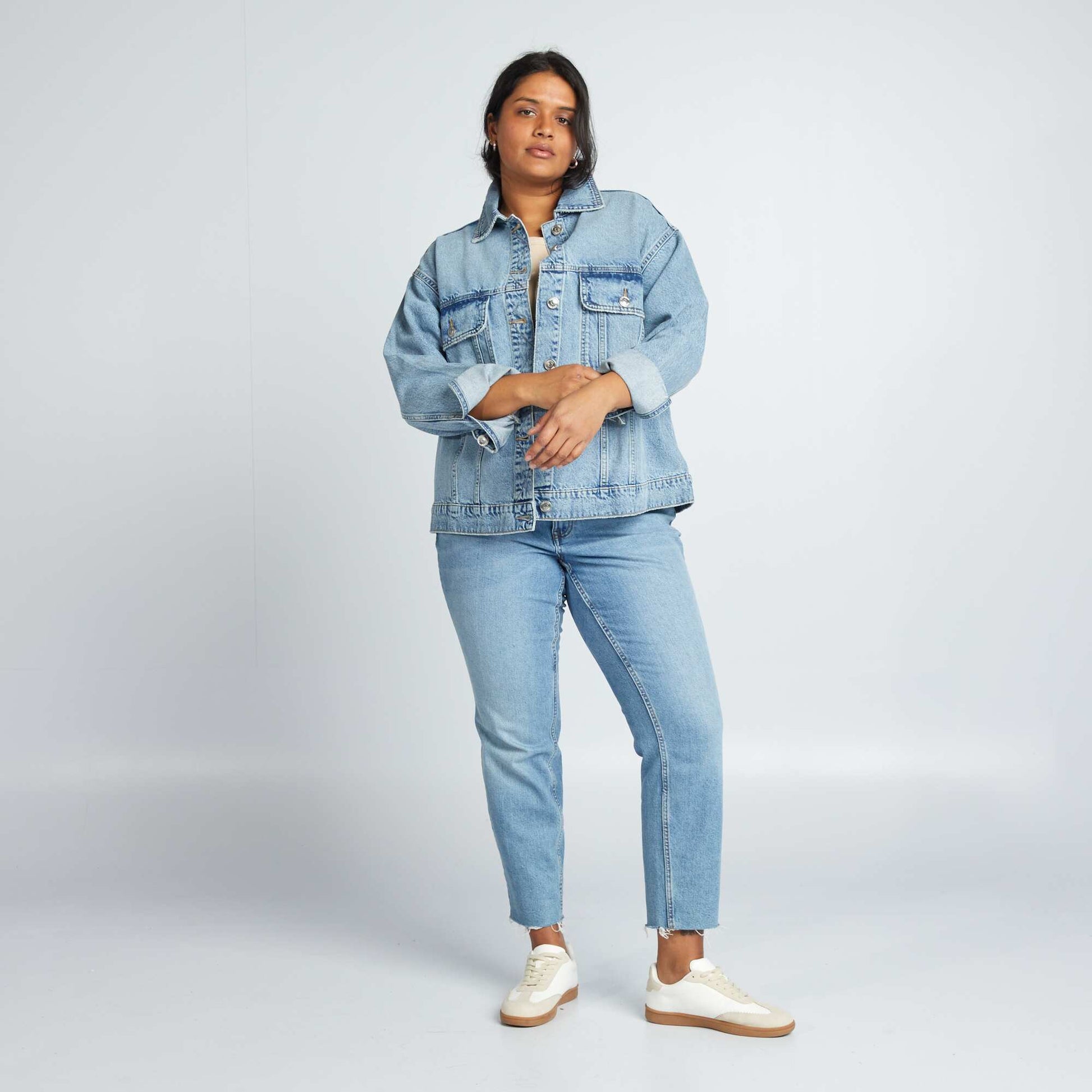 Veste en denim coupe r tro Triple stone