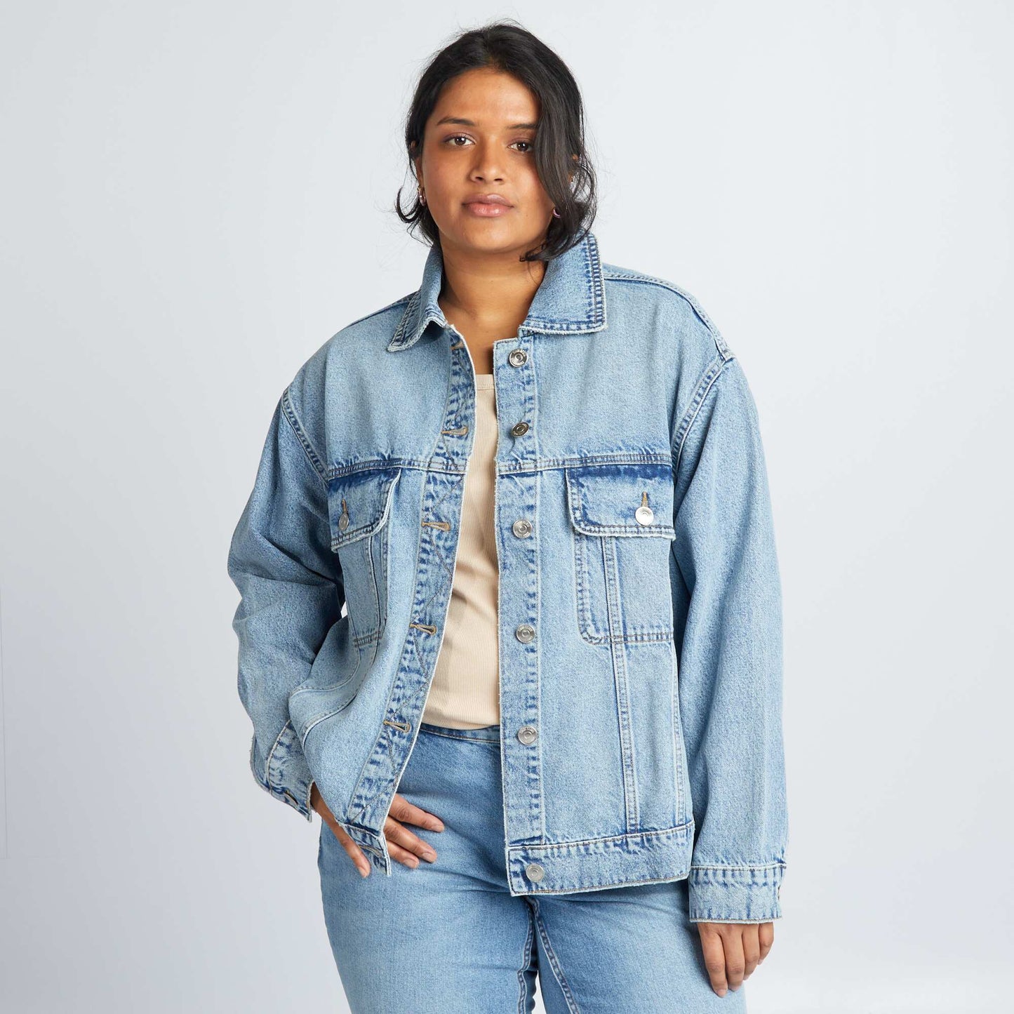 Veste en denim coupe rétro Triple stone