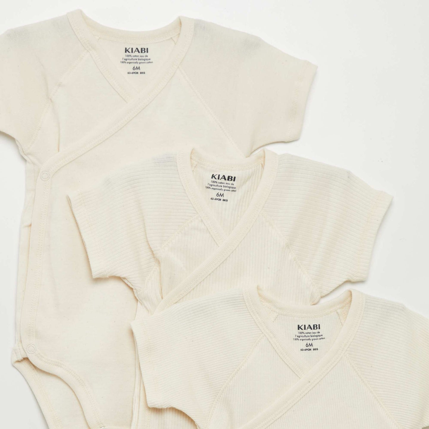 Lot de 3 bodies undyed Beige