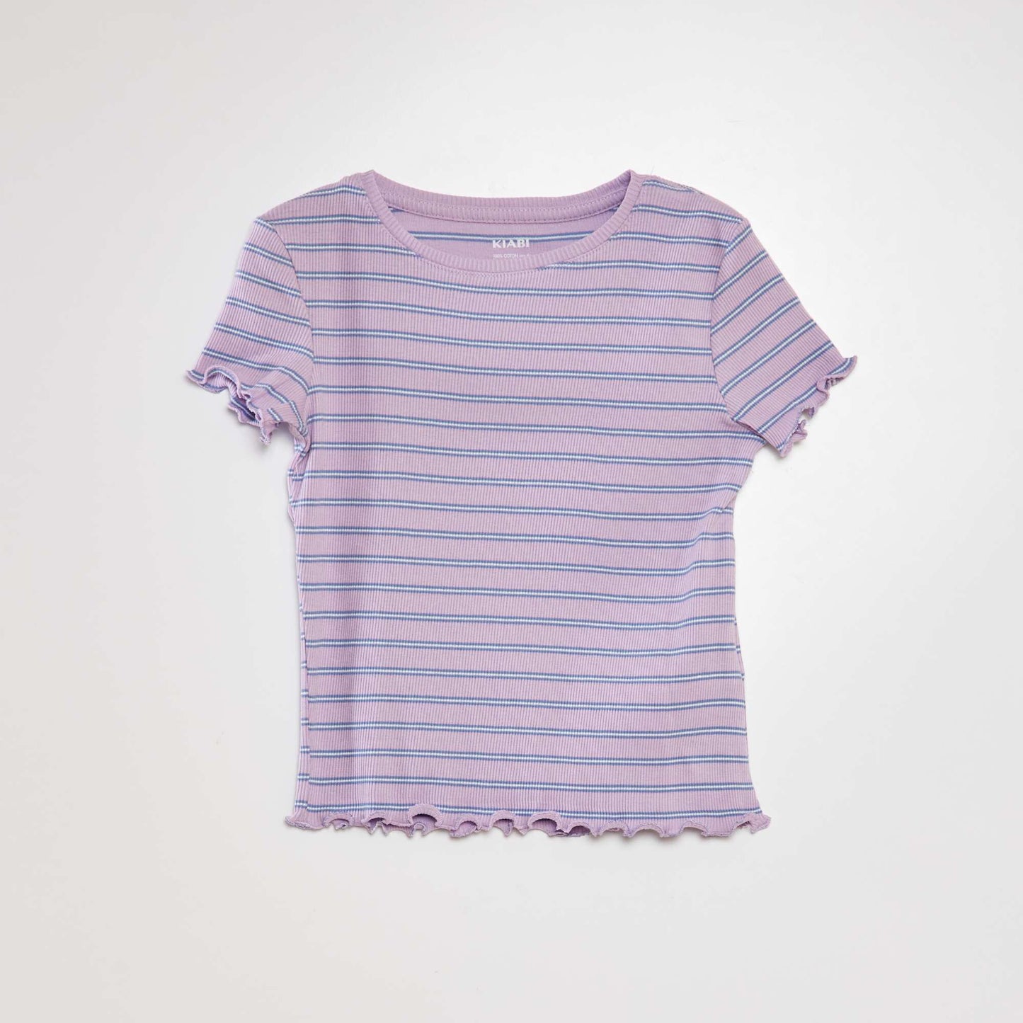 T-shirt manches courtes ray es Violet