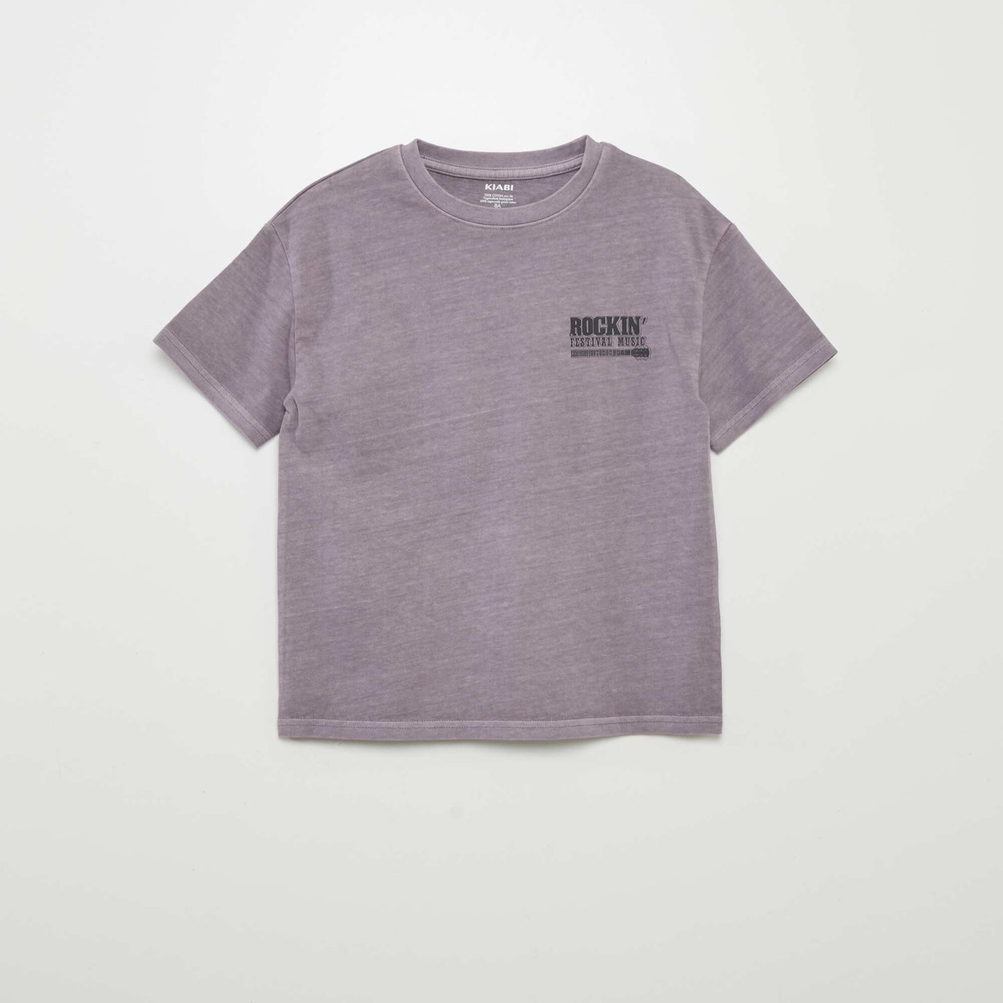 T-shirt manches courtes esprit 'festival rock' Violet