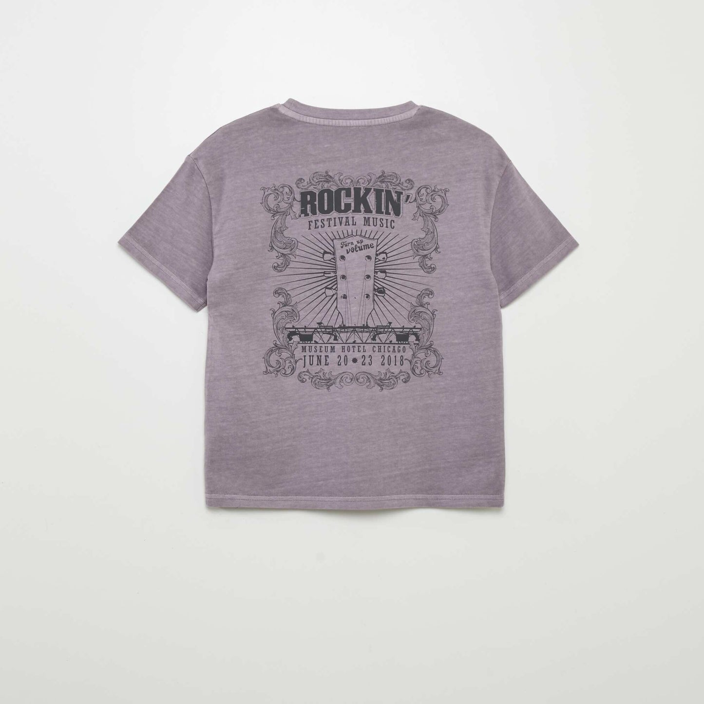 T-shirt manches courtes esprit 'festival rock' Violet