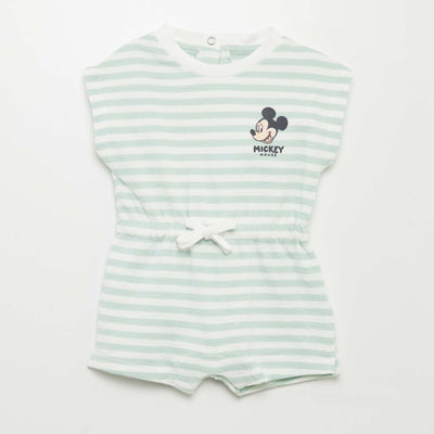 Barboteuse en french terry 'Disney' Vert