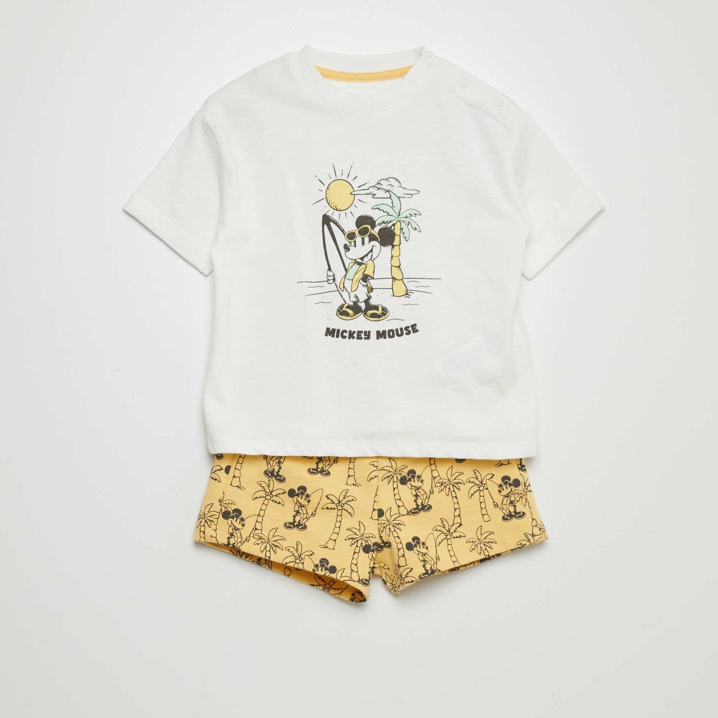 Ensemble t-shirt + short 'Disney' - 2 pi ces Blanc/jaune