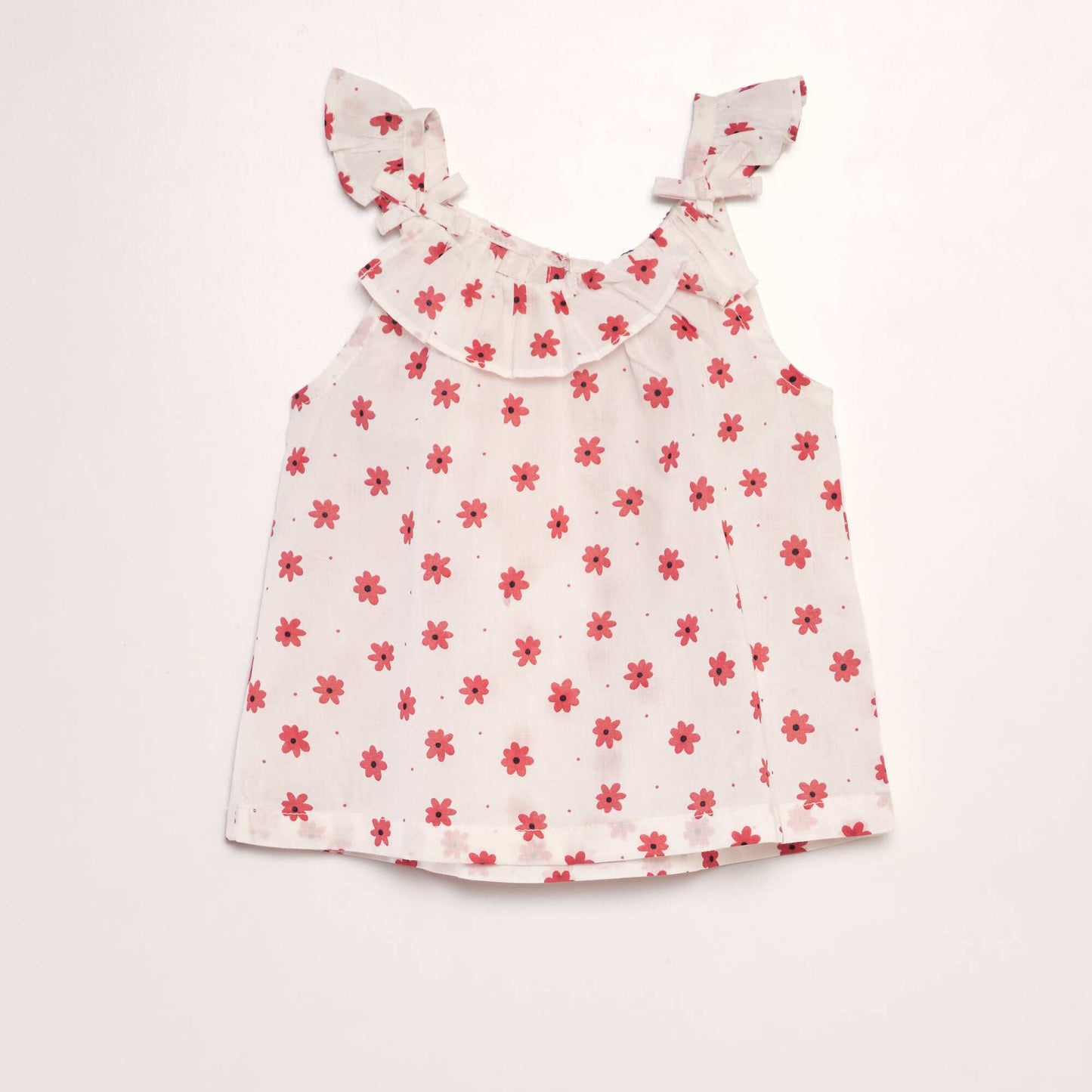 Blouse en voile de coton imprim e Rouge