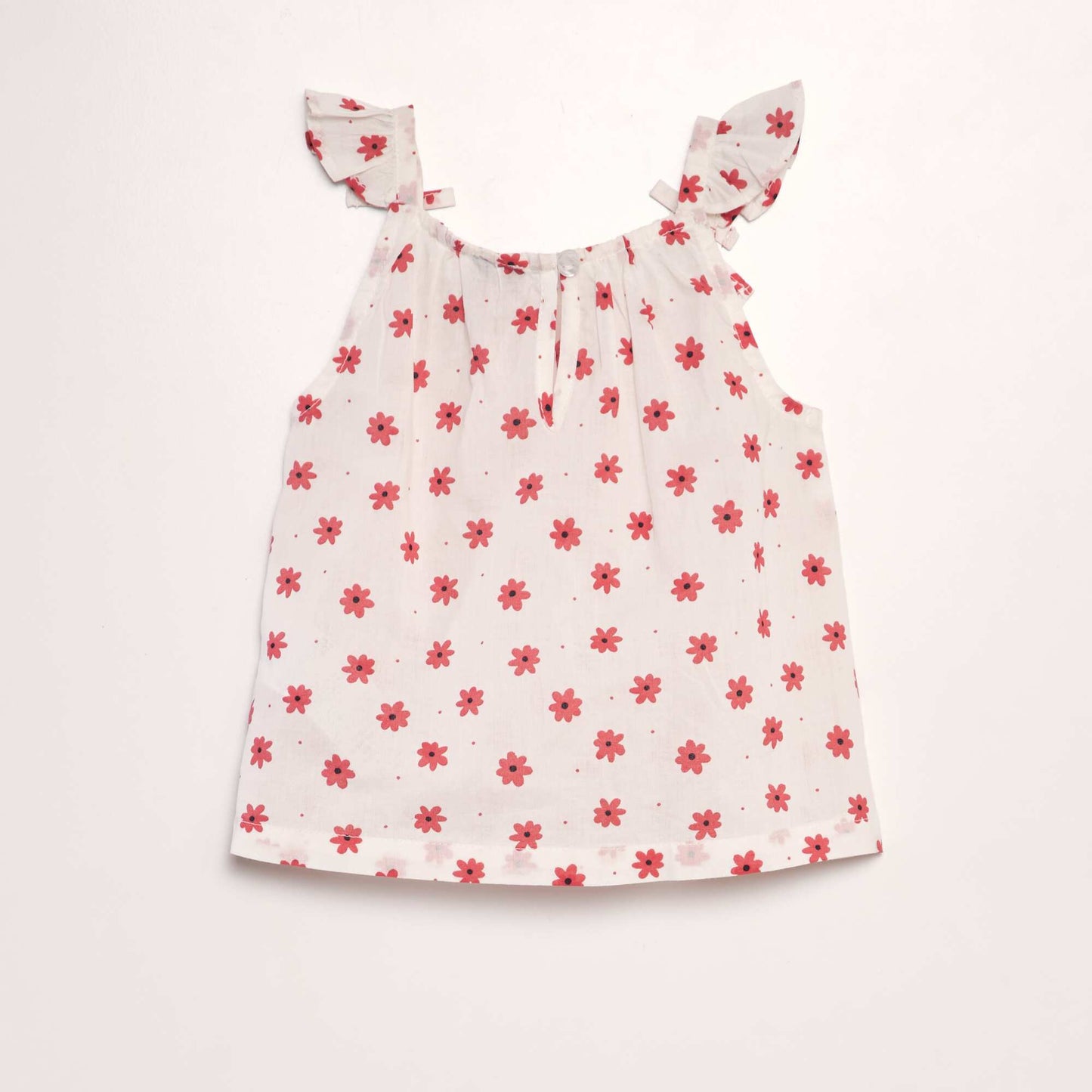 Blouse en voile de coton imprim e Rouge