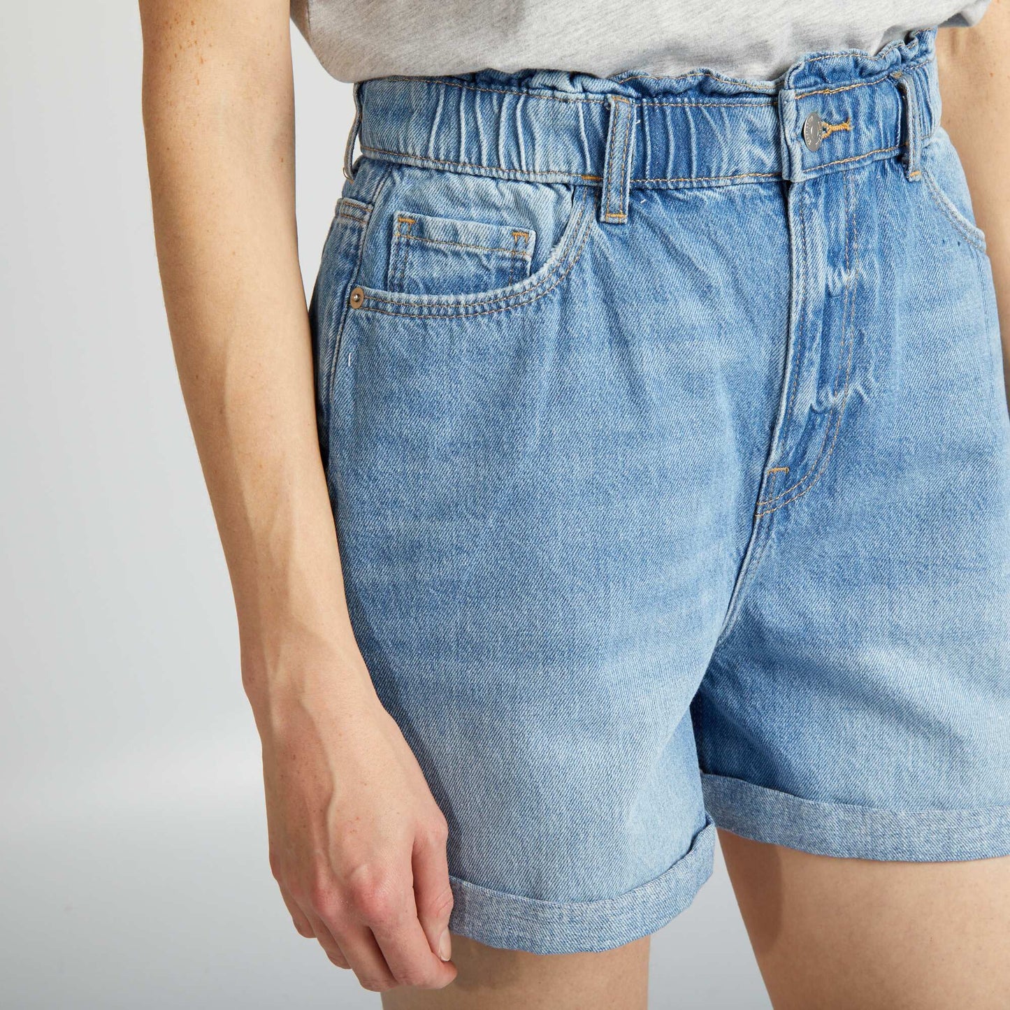 Short en jean Bleu