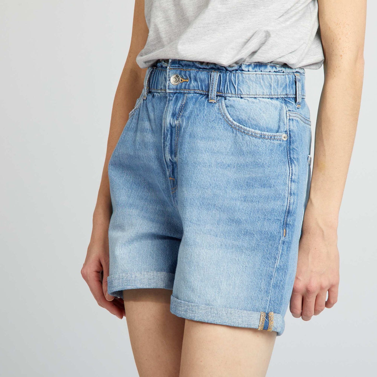 Short en jean Bleu