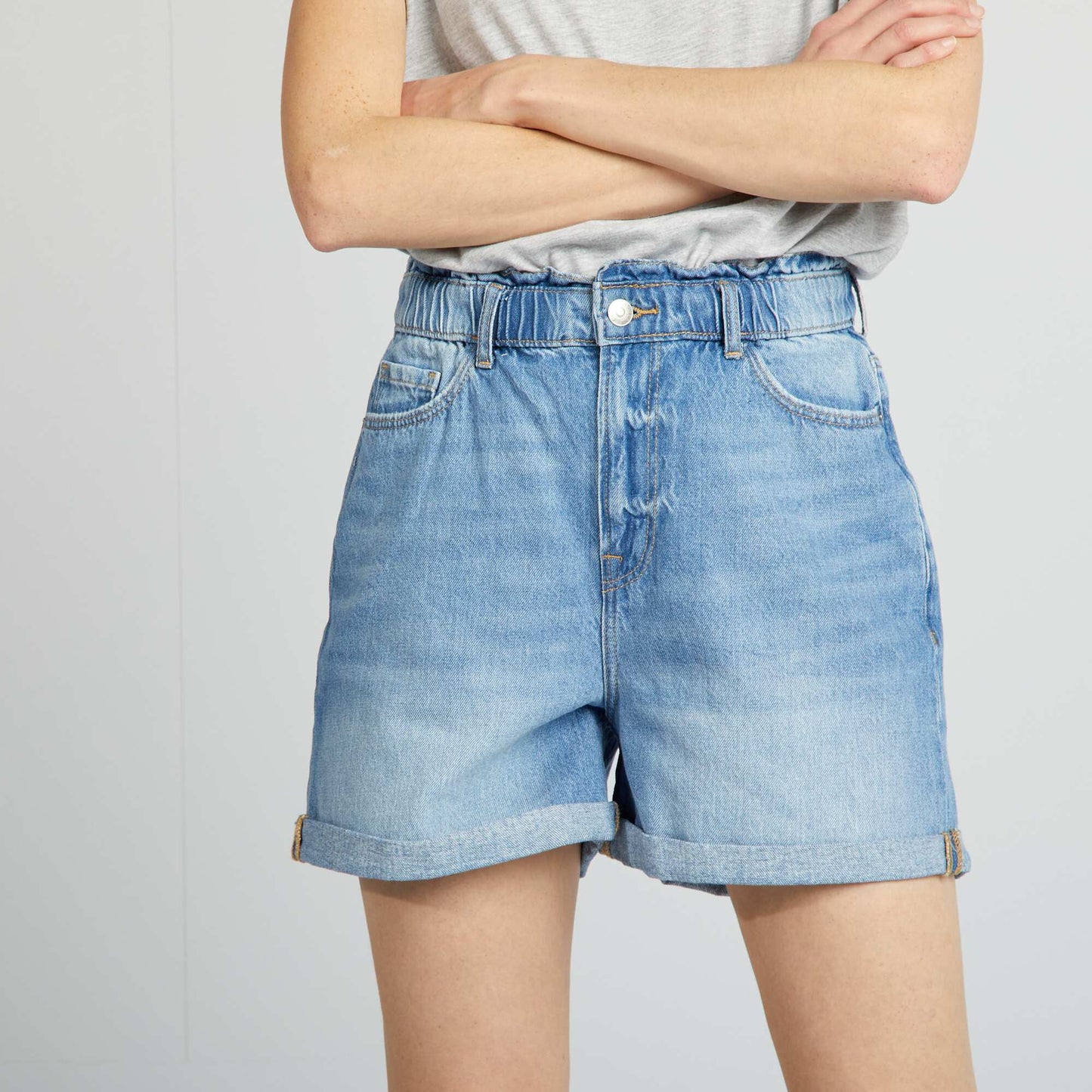 Short en jean Bleu