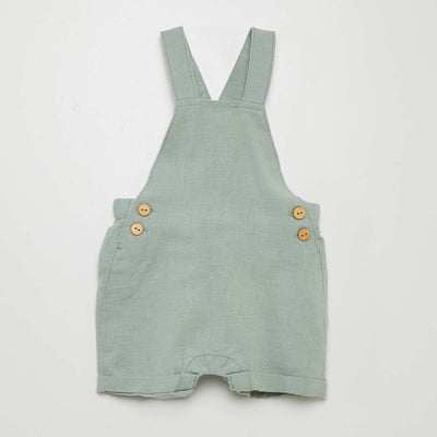 Salopette en lin m lang Vert