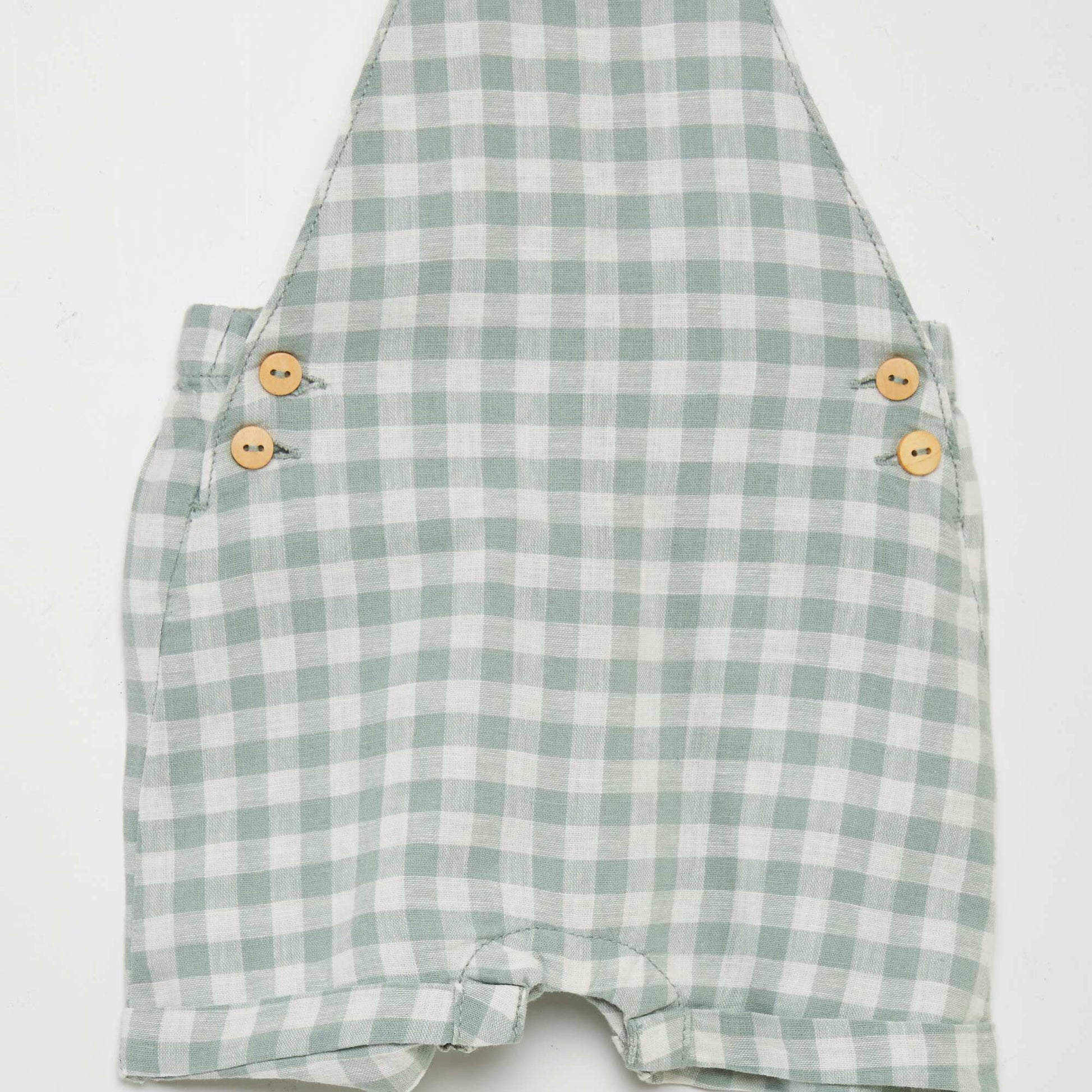 Salopette en lin m lang Vert/blanc