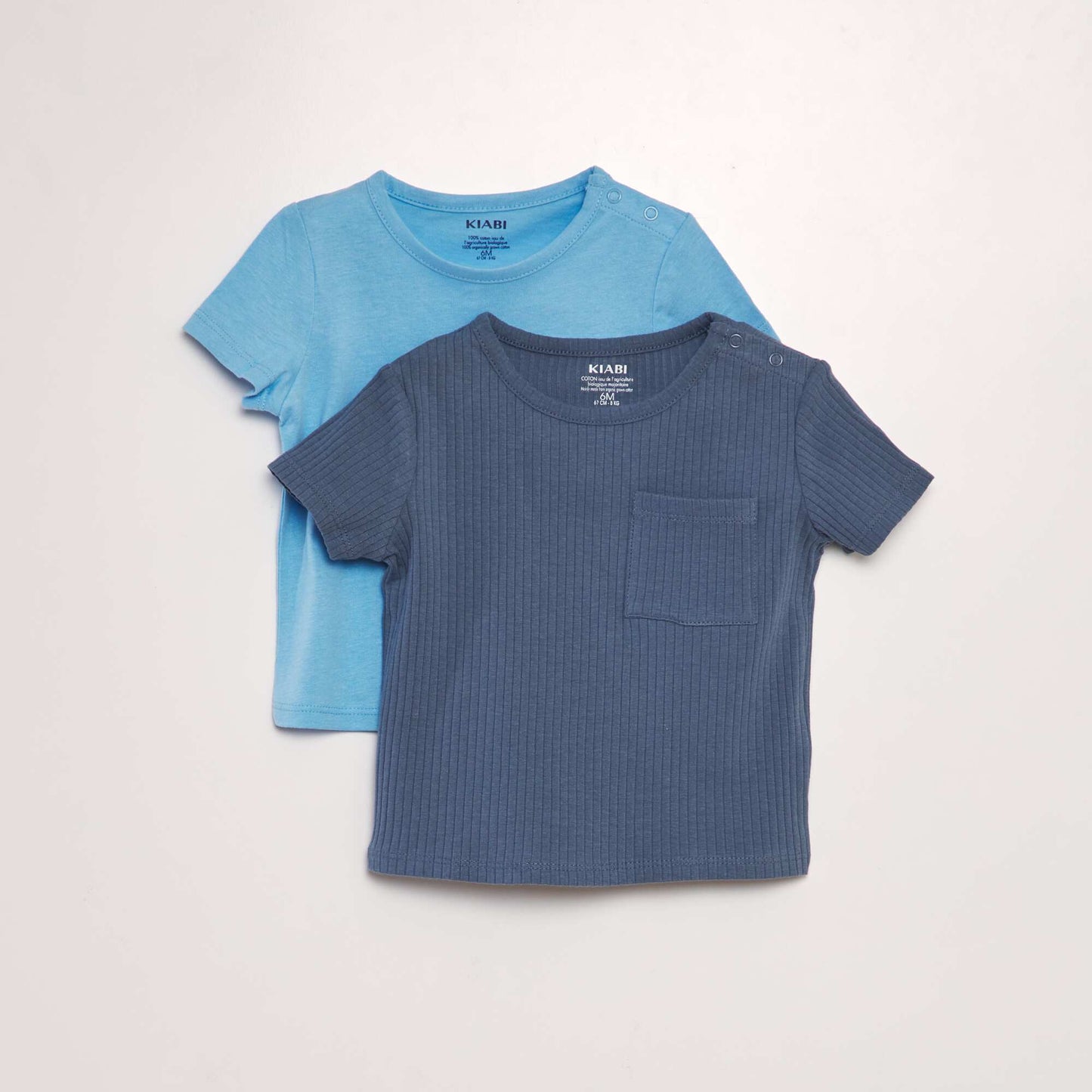 Lot de 2 t-shirts unis Bleu