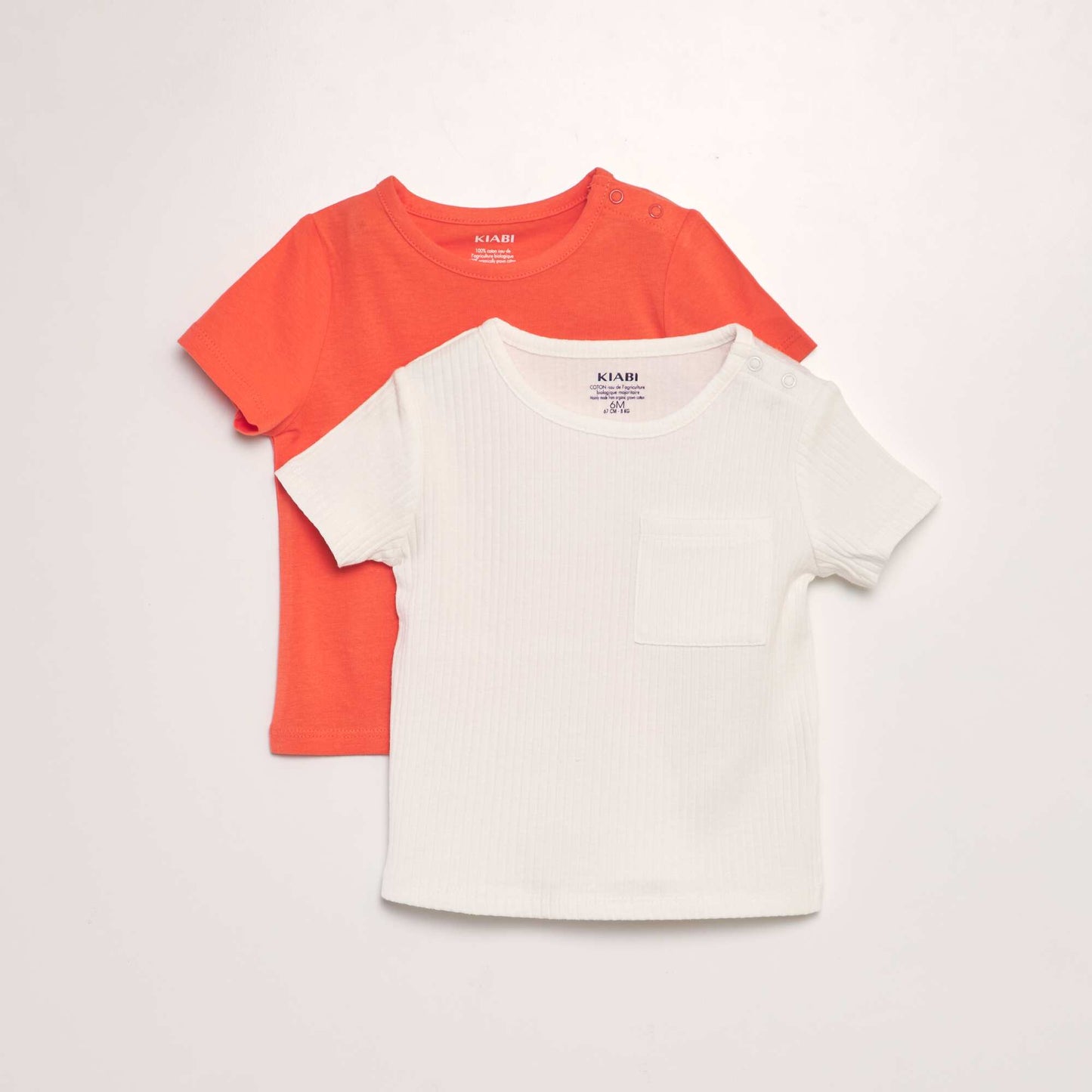 Lot de 2 t-shirts unis Rouge