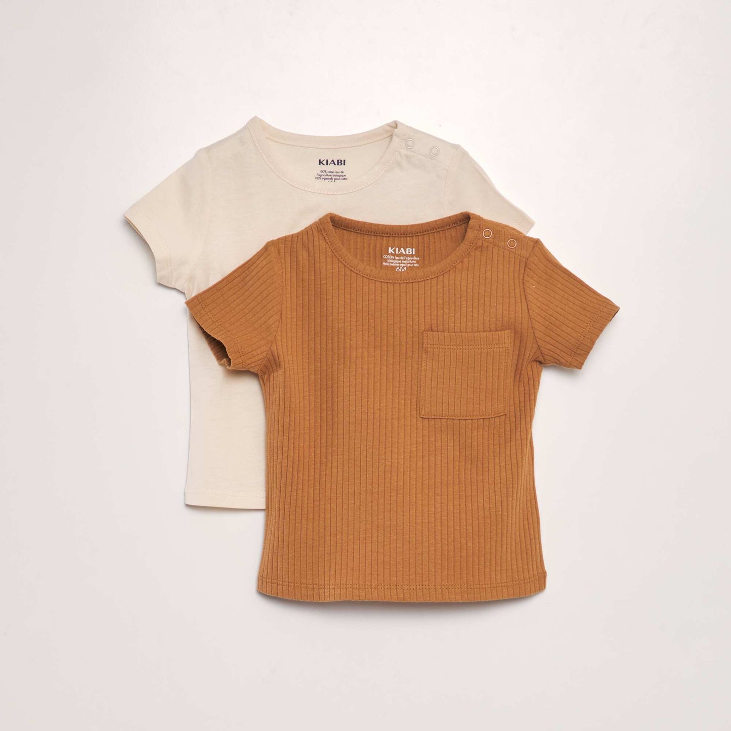 Lot de 2 t-shirts unis Marron