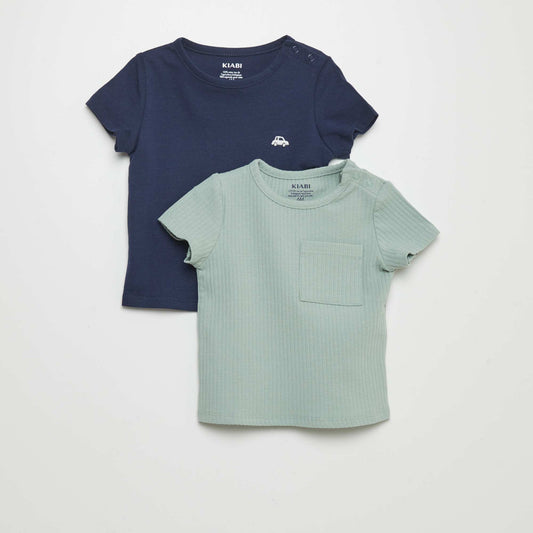 Lot de 2 t-shirts unis Bleu