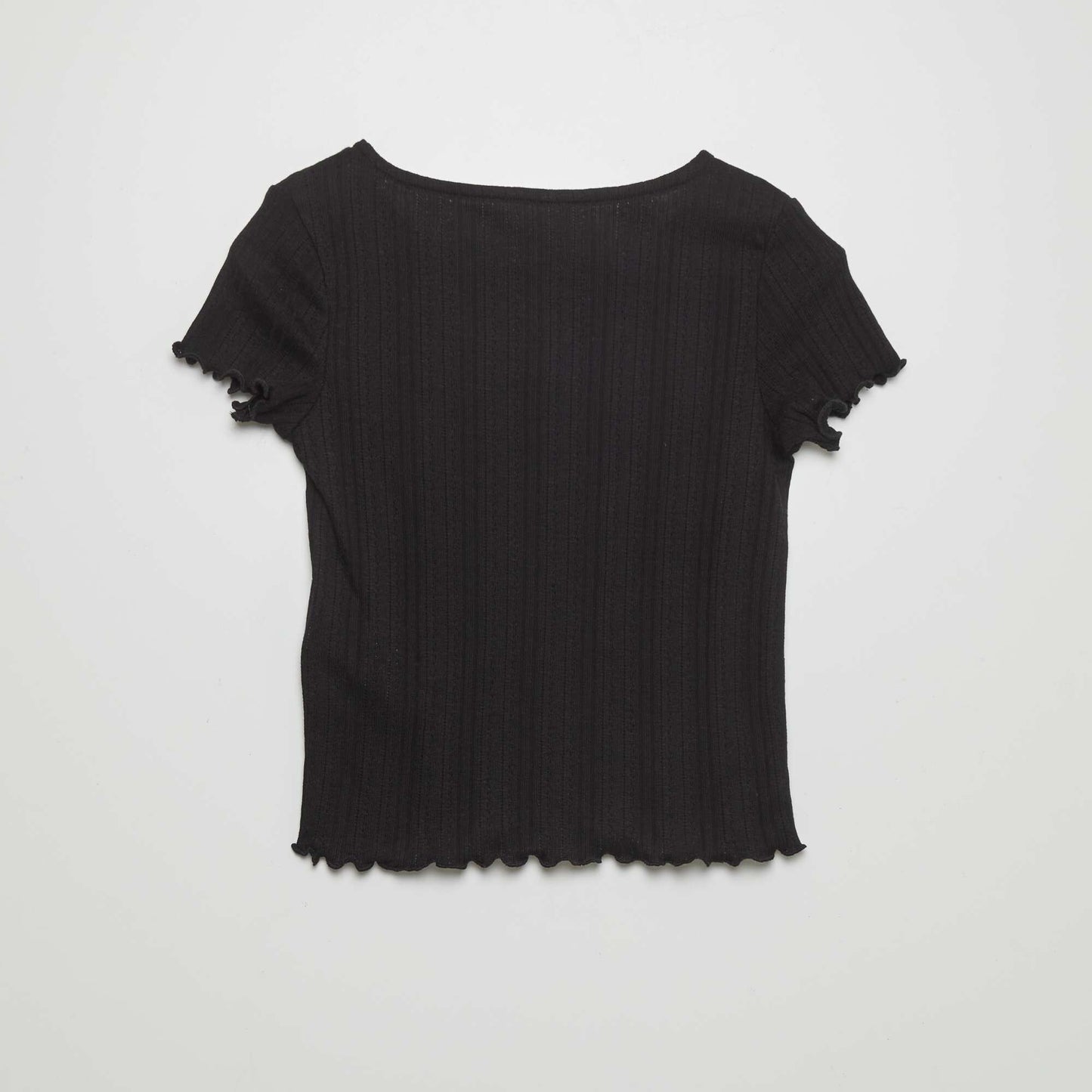 T-shirt en maille pointelle noir