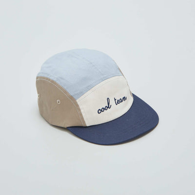 Casquette colorblock imprim Bleu