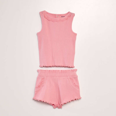 Ensemble d bardeur + short c tel - 2 pi ces Rose