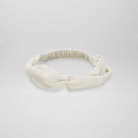 Bandeau croisé avec broderie Blanc