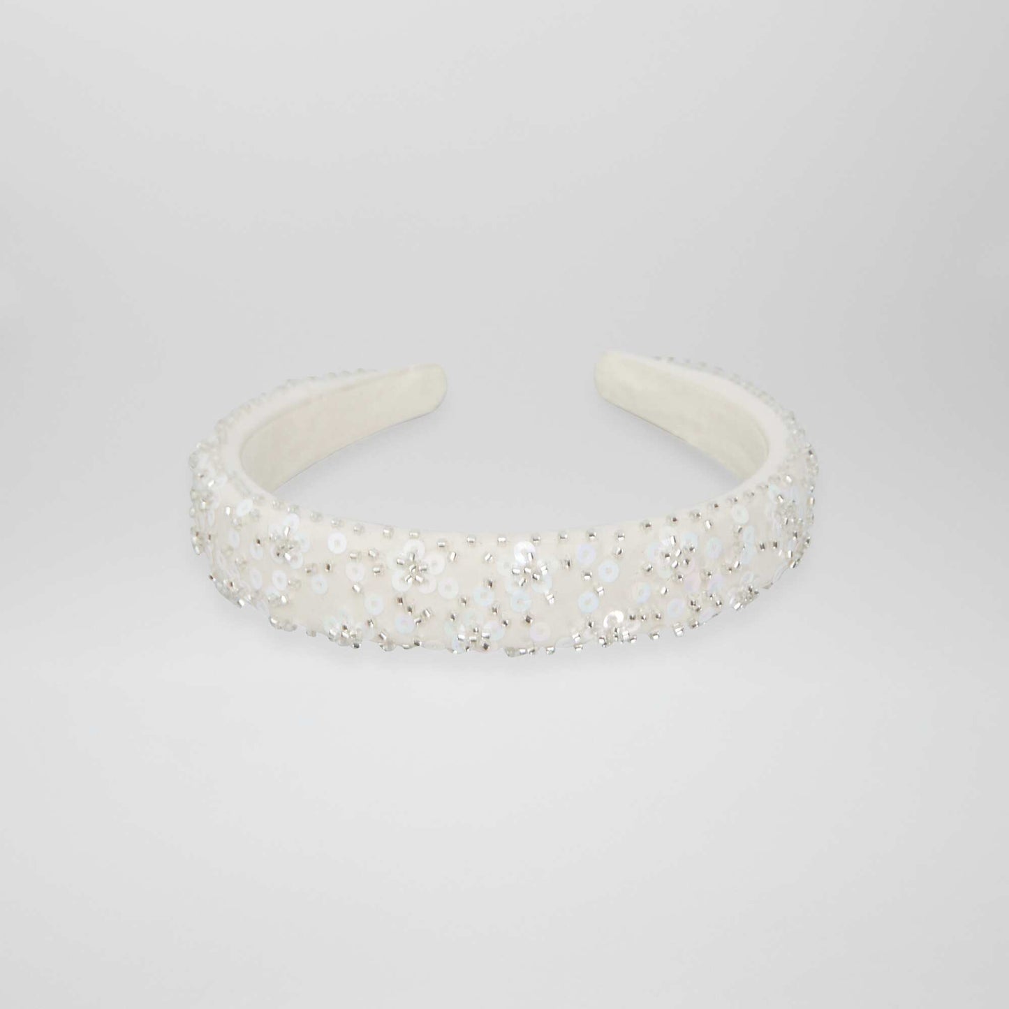 Serre-t te   perles et sequins Blanc