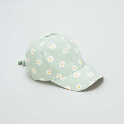 Casquette fleurie Vert