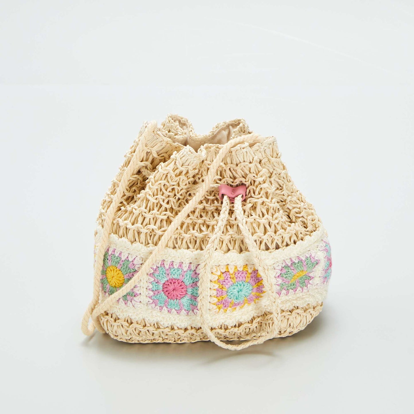 Sac seau en osier Beige