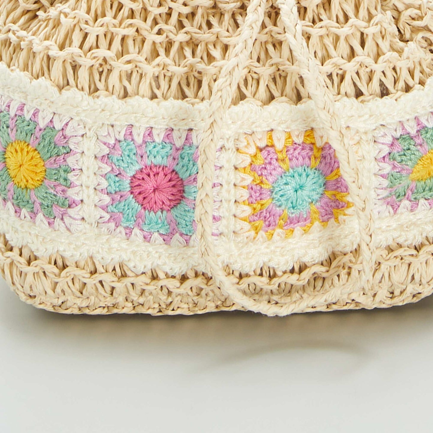 Sac seau en osier Beige