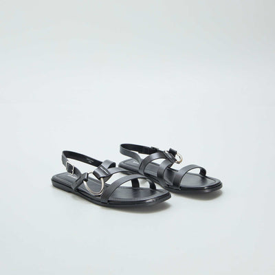 Sandales brides fantaisies Noir