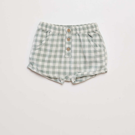 Short en lin m lang  Vert