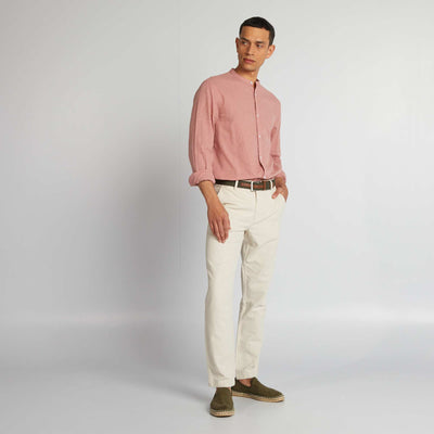 Pantalon chino coupe slim en lin m lang beige