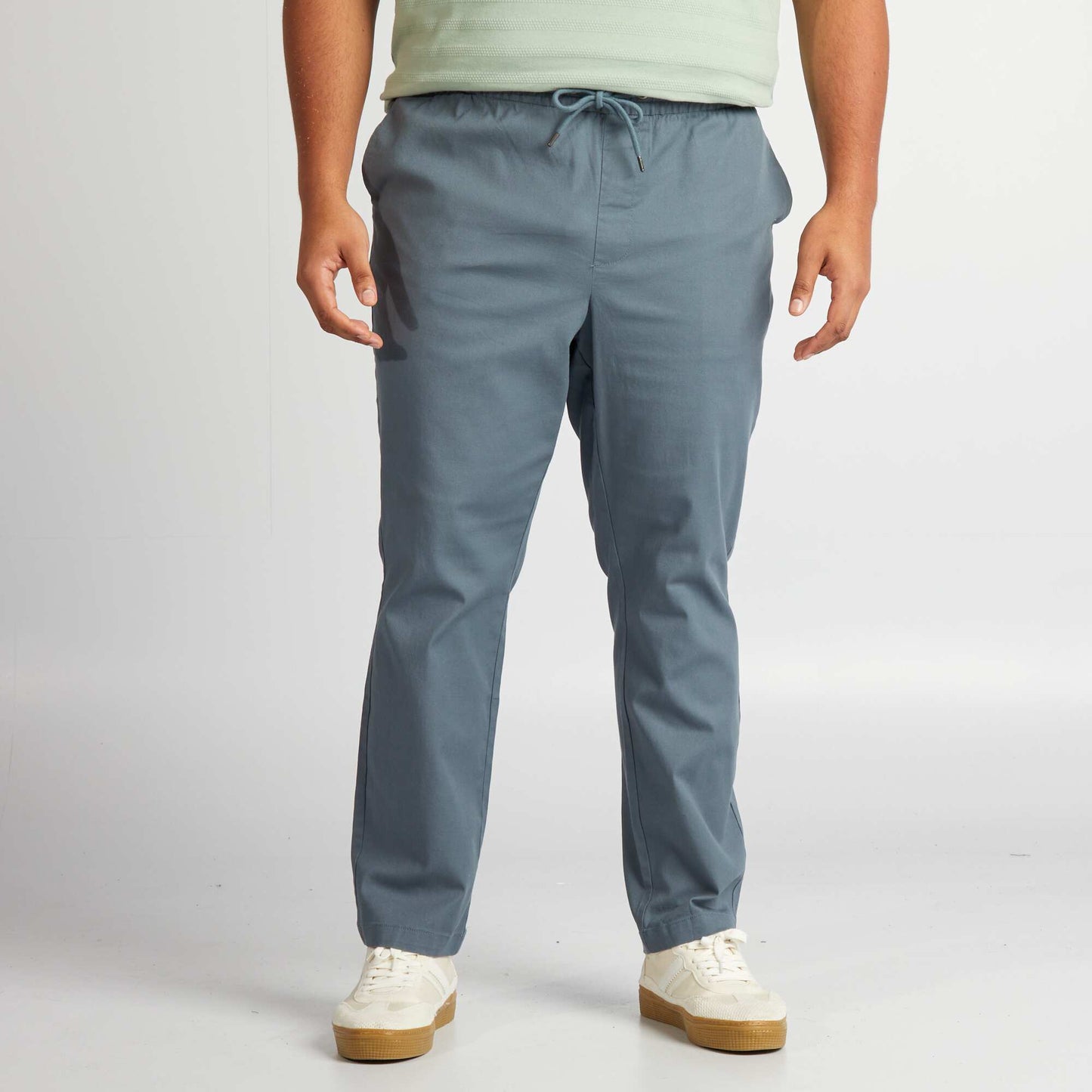 Pantalon chino   taille  lastiqu e Gris