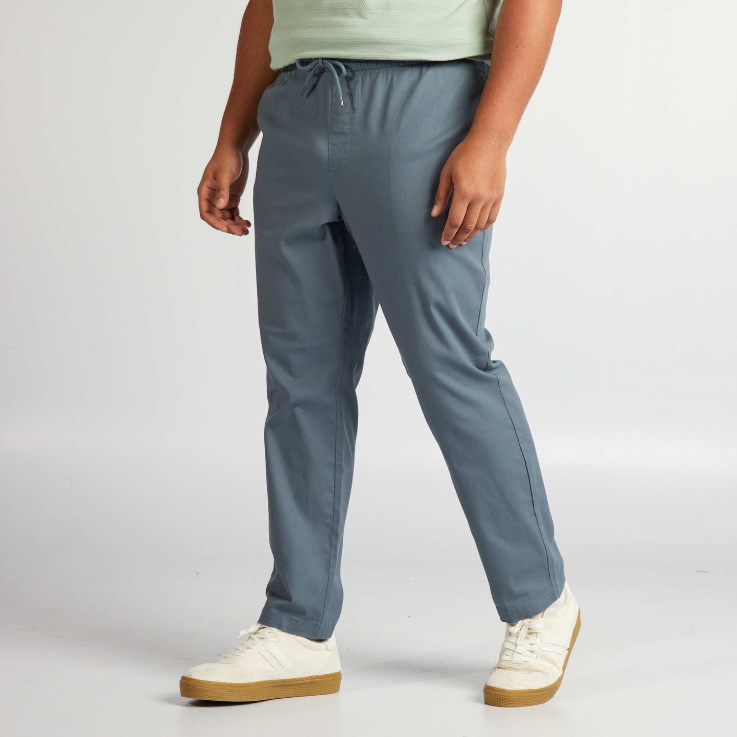 Pantalon chino   taille  lastiqu e Gris