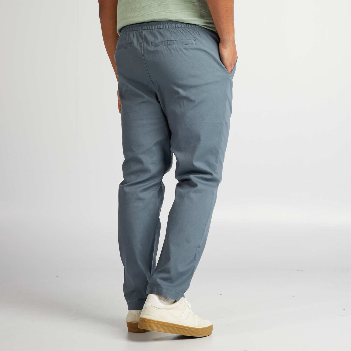 Pantalon chino   taille  lastiqu e Gris