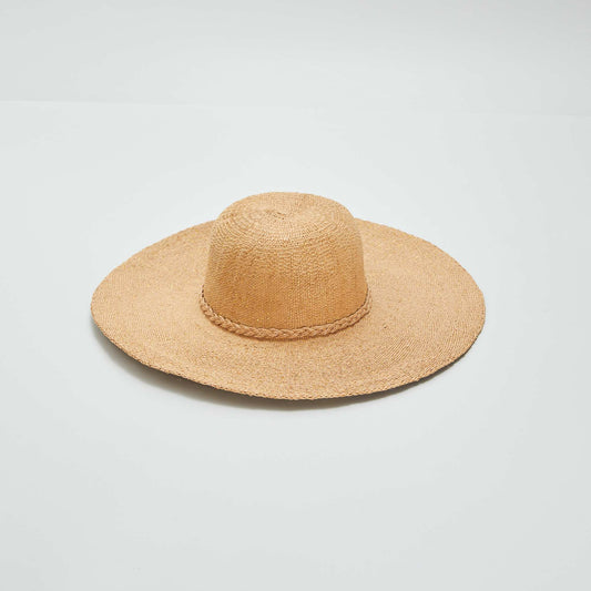 Chapeau de paille forme capeline Beige