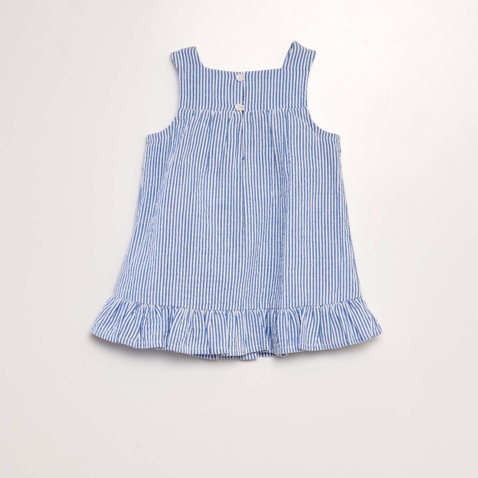 Robe en cr pon Bleu