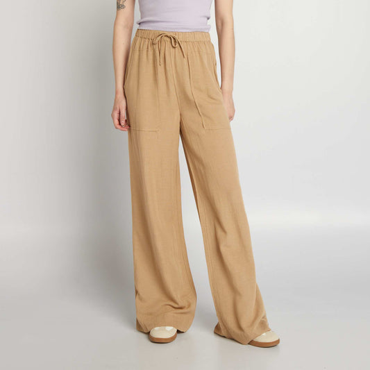 Pantalon en lin large Beige