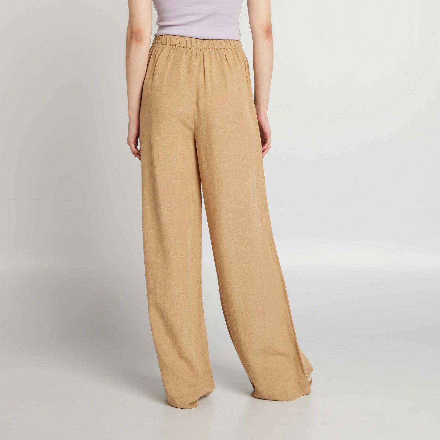 Pantalon en lin large Beige