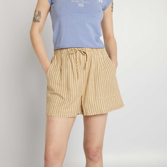 Short en lin ray Beige ray
