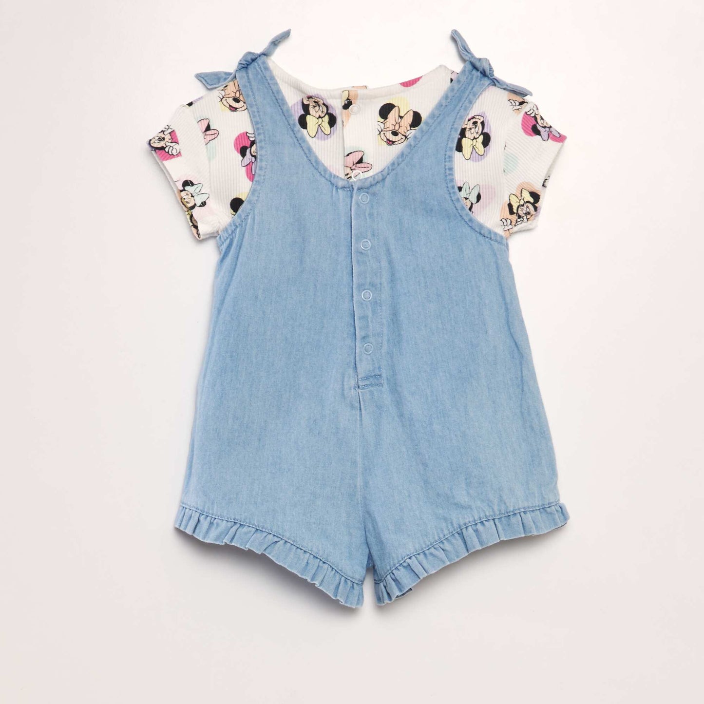 Combishort denim + T-shirt imprim  'Minnie' - 2 pi ces Minnie