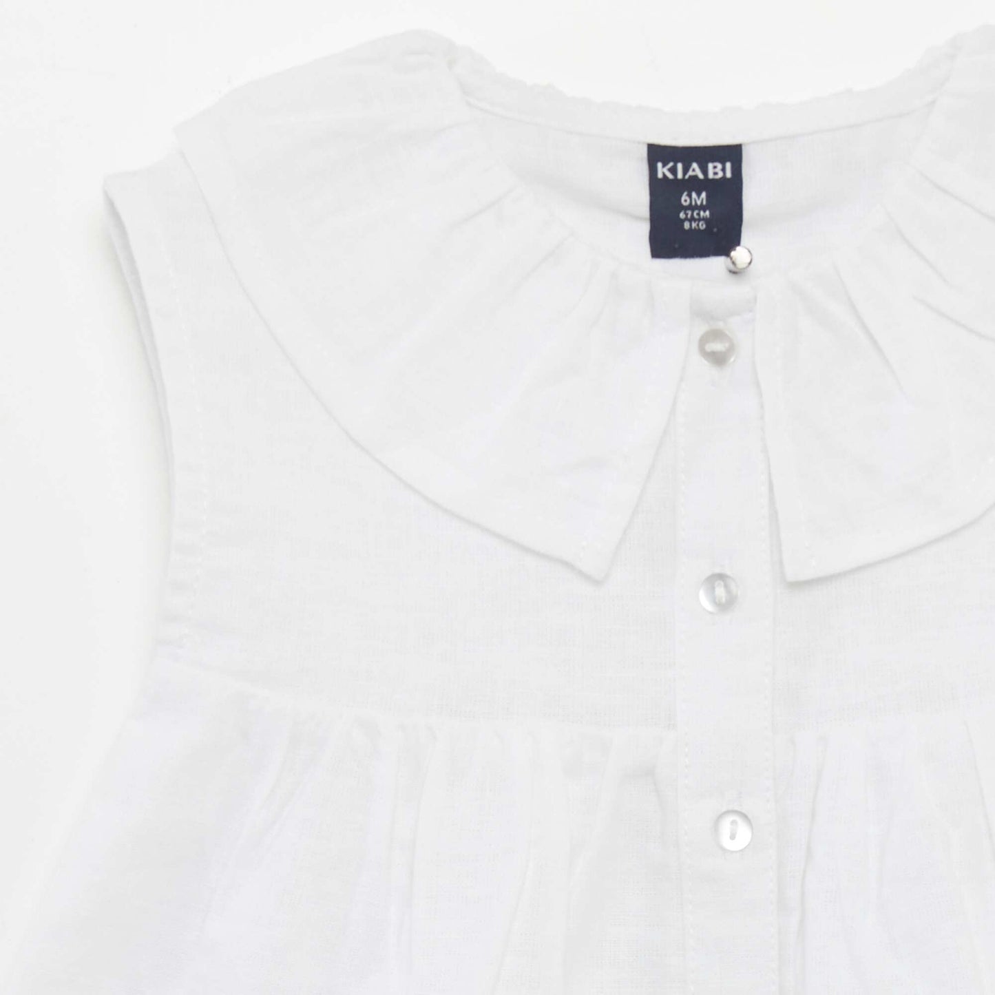 Blouse col claudine en lin blanc