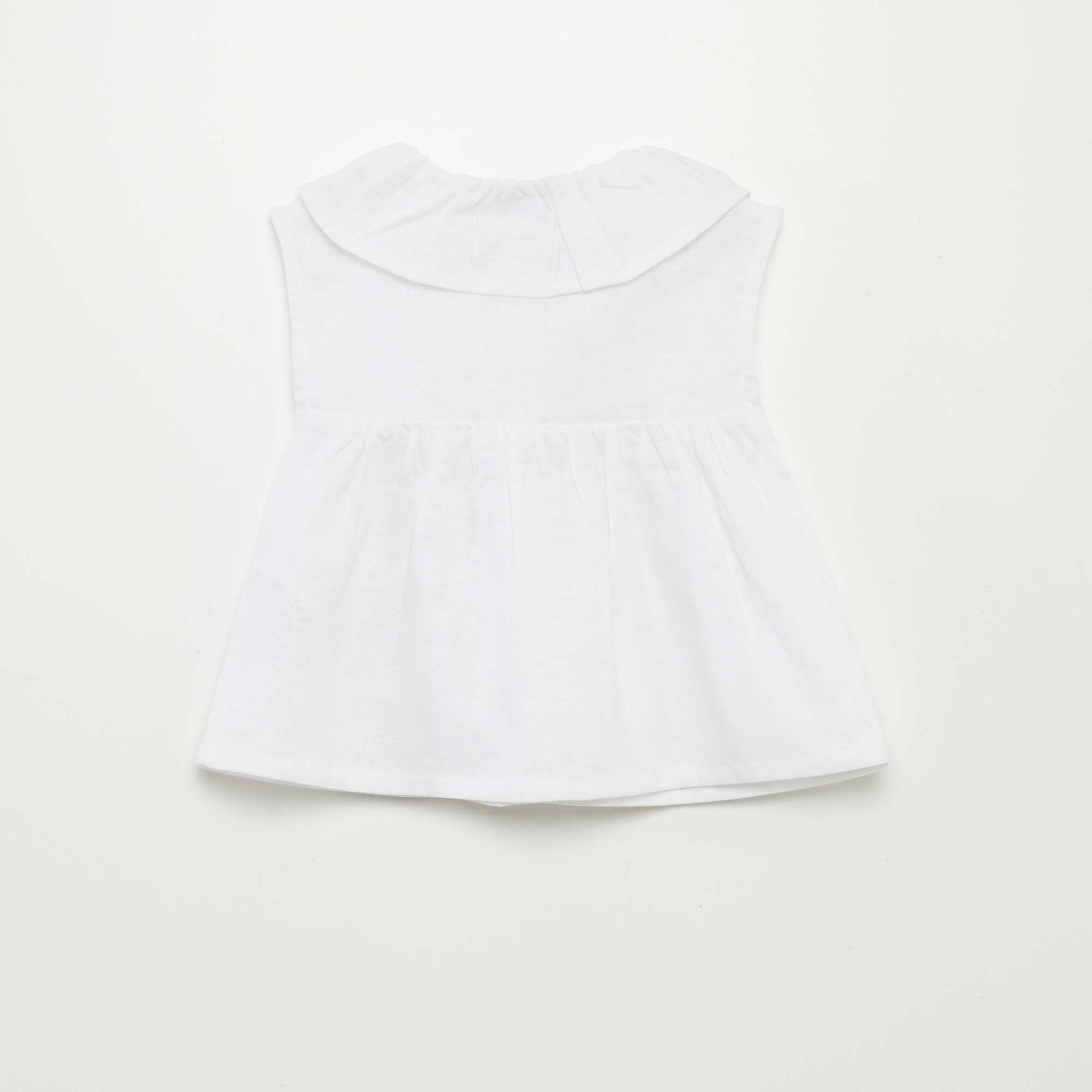 Blouse col claudine en lin blanc