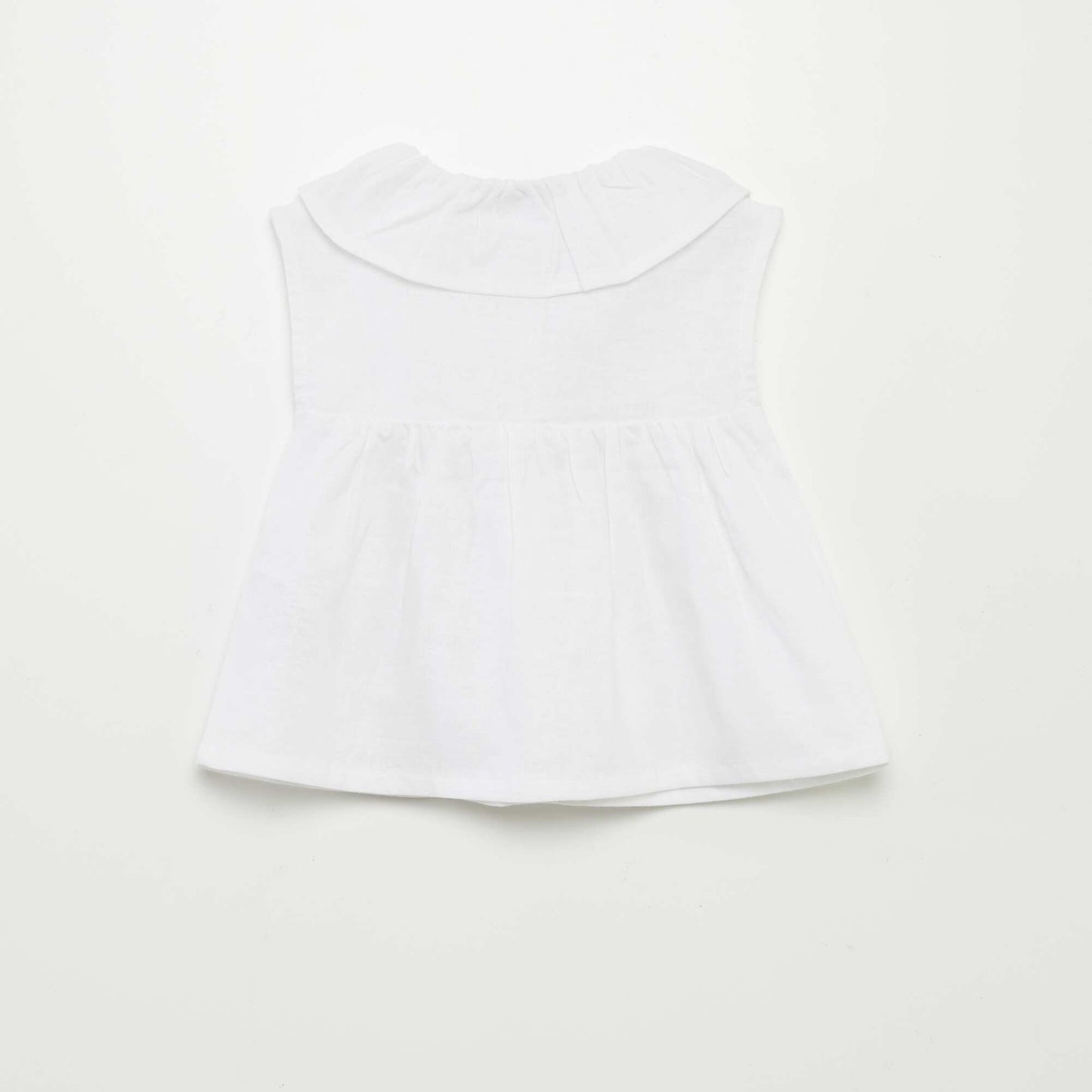 Blouse col claudine en lin blanc