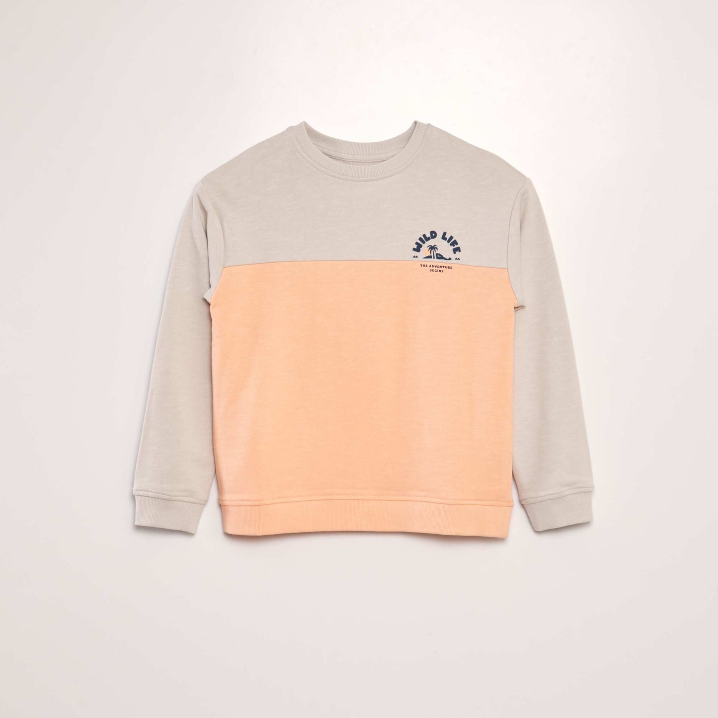 Sweat en french terry esprit color block Orange