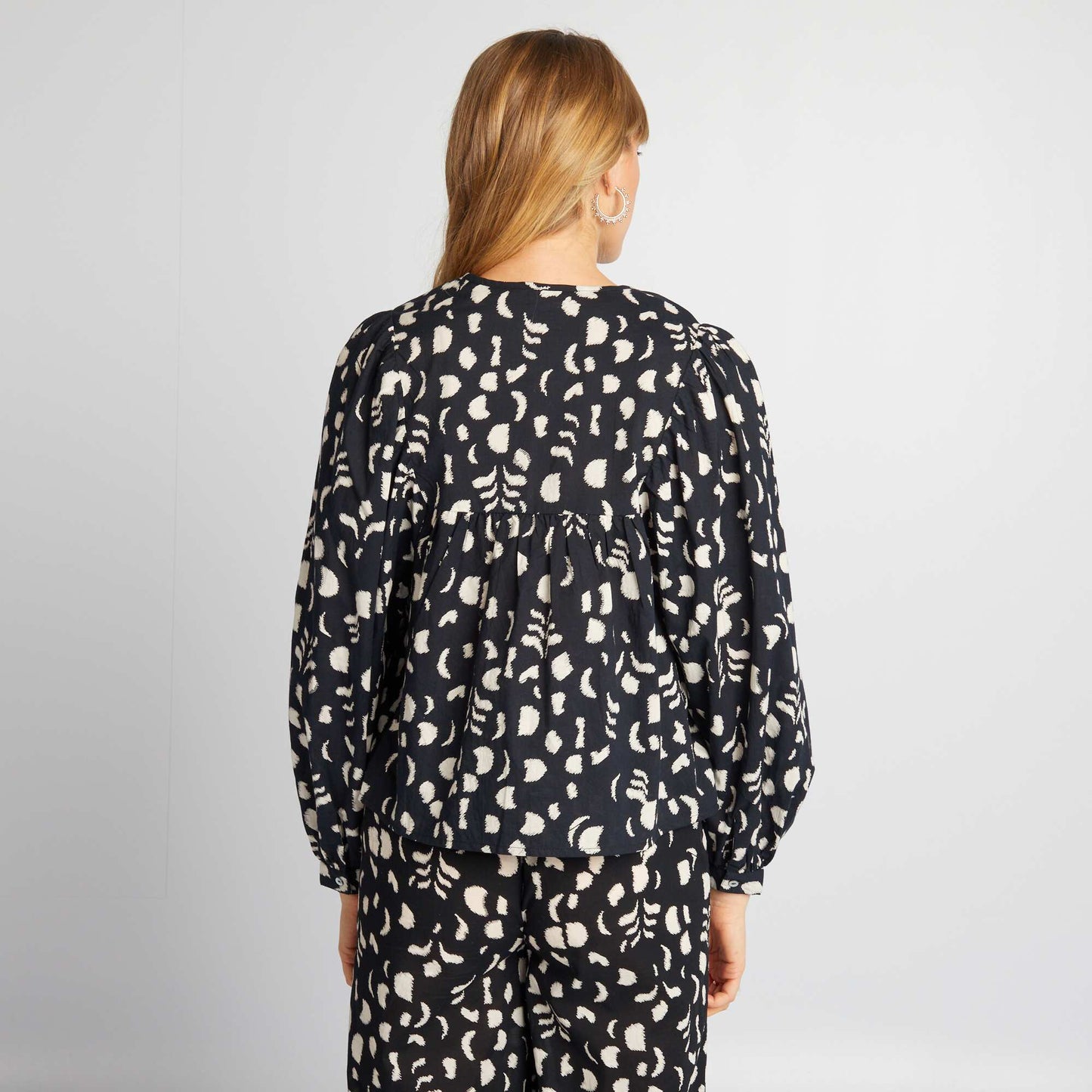 Blouse en voile de coton Noir