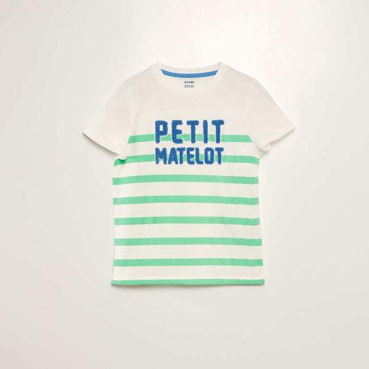 T-shirt anim en maille bouclette Vert