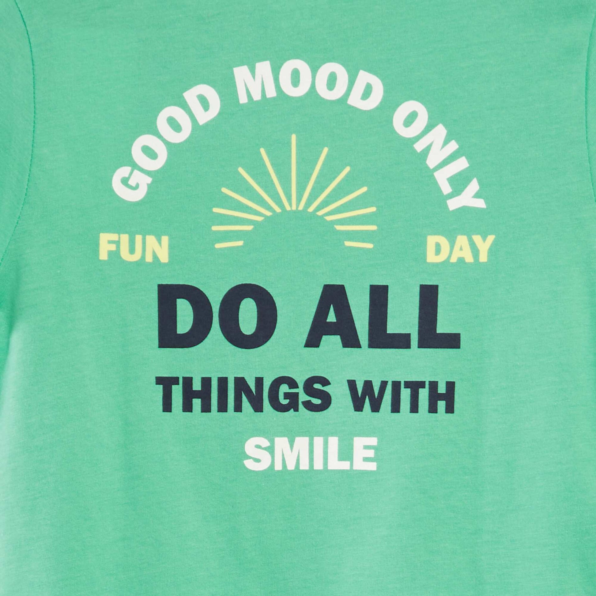 T-shirt imprim messages Vert