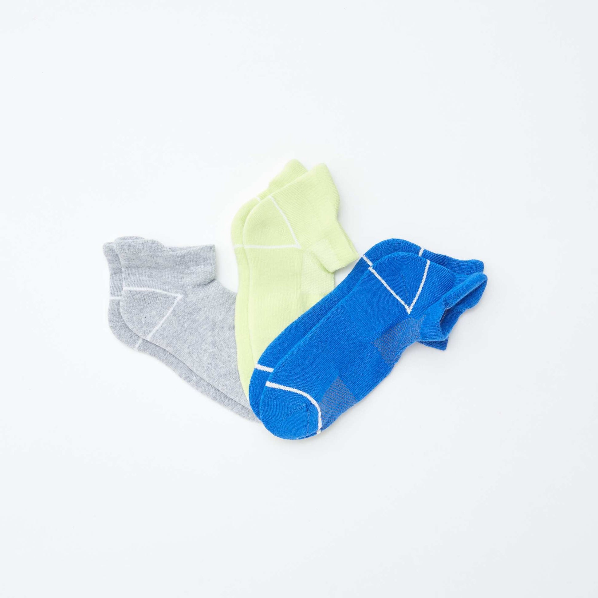 Lot de 3 chaussettes de sport invisibles BLEU